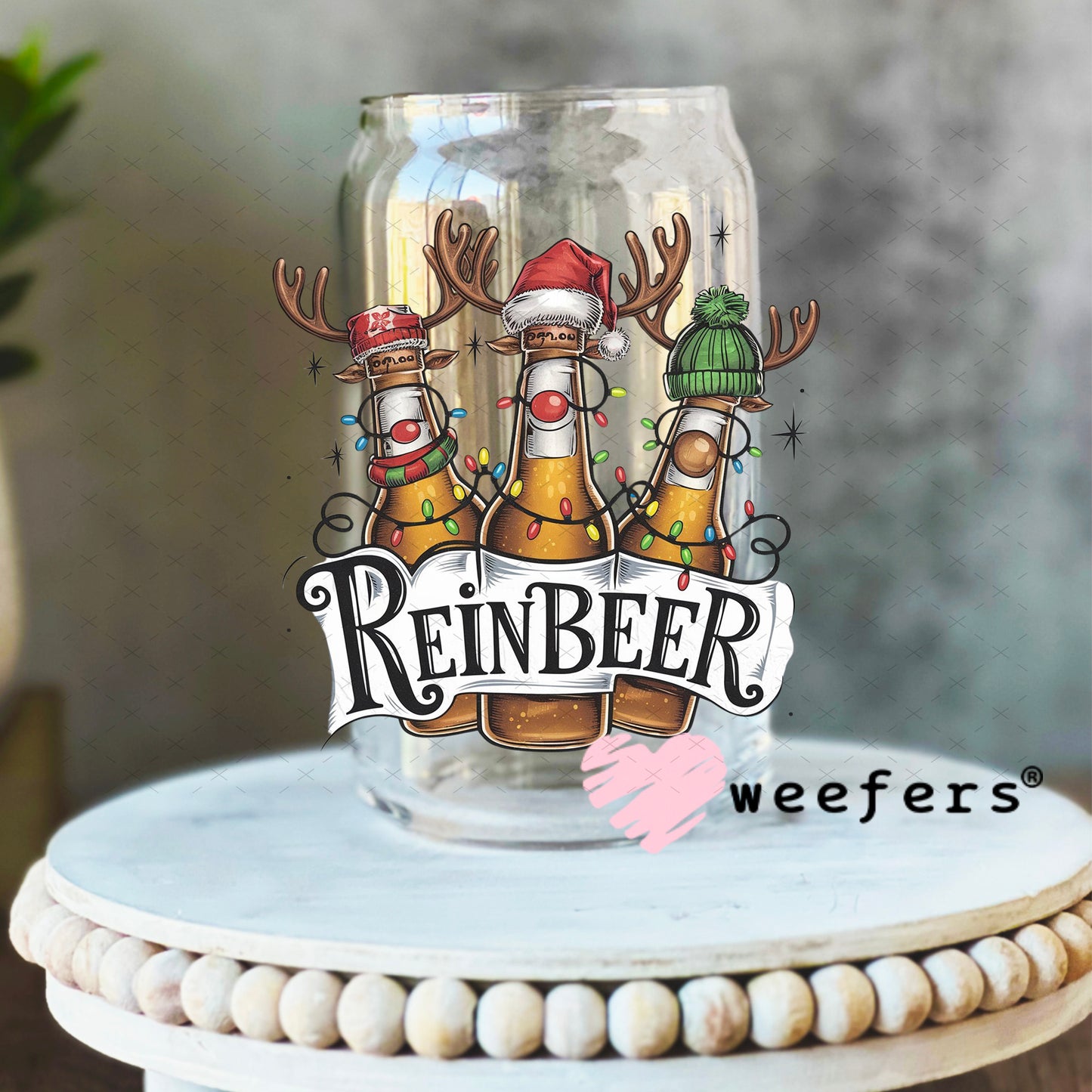 Reinbeer UV DTF Decal 16oz Libbey Glass Original Size Weefers