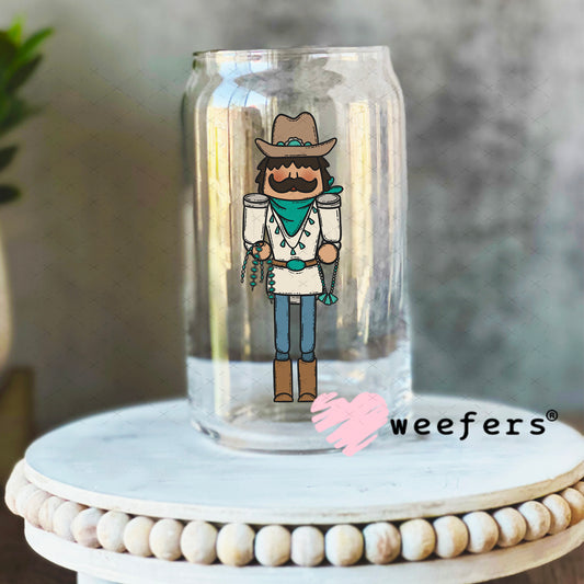 Western Nutcracker UV DTF Decal 16oz Libbey Glass Original Size Weefers