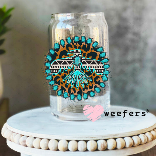 Western Eagle UV DTF Decal 16oz Libbey Glass Original Size Weefers