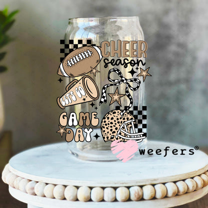 Cheer Season Game Day Megaphone UV DTF Decal 16oz Libbey Glass Original Size Weefers