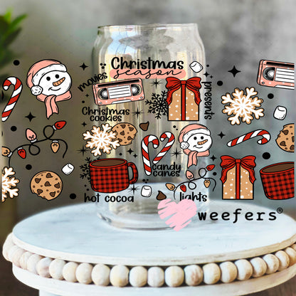Christmas Favorite Things UV DTF Cup Wrap 16oz Libbey Glass Original Size Weefers