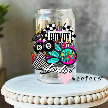 Howdy Darlin' UV DTF Decal 16oz Libbey Glass Original Size Weefers