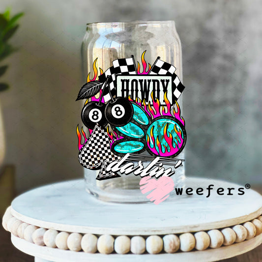 Howdy Darlin' UV DTF Decal 16oz Libbey Glass Original Size Weefers