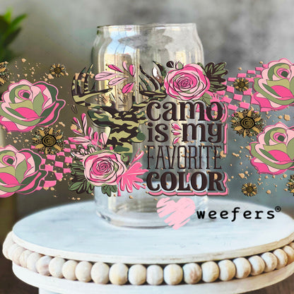 Camo is My Favorite Color UV DTF Cup Wrap - Weefers® Exclusive 16oz Libbey Glass Original Size Cup Wrap Weefers