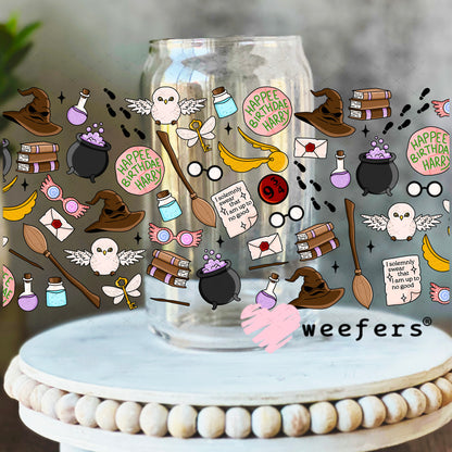 Wizards favorite Things UV DTF Cup Wrap 16oz Libbey Glass Original Size Weefers