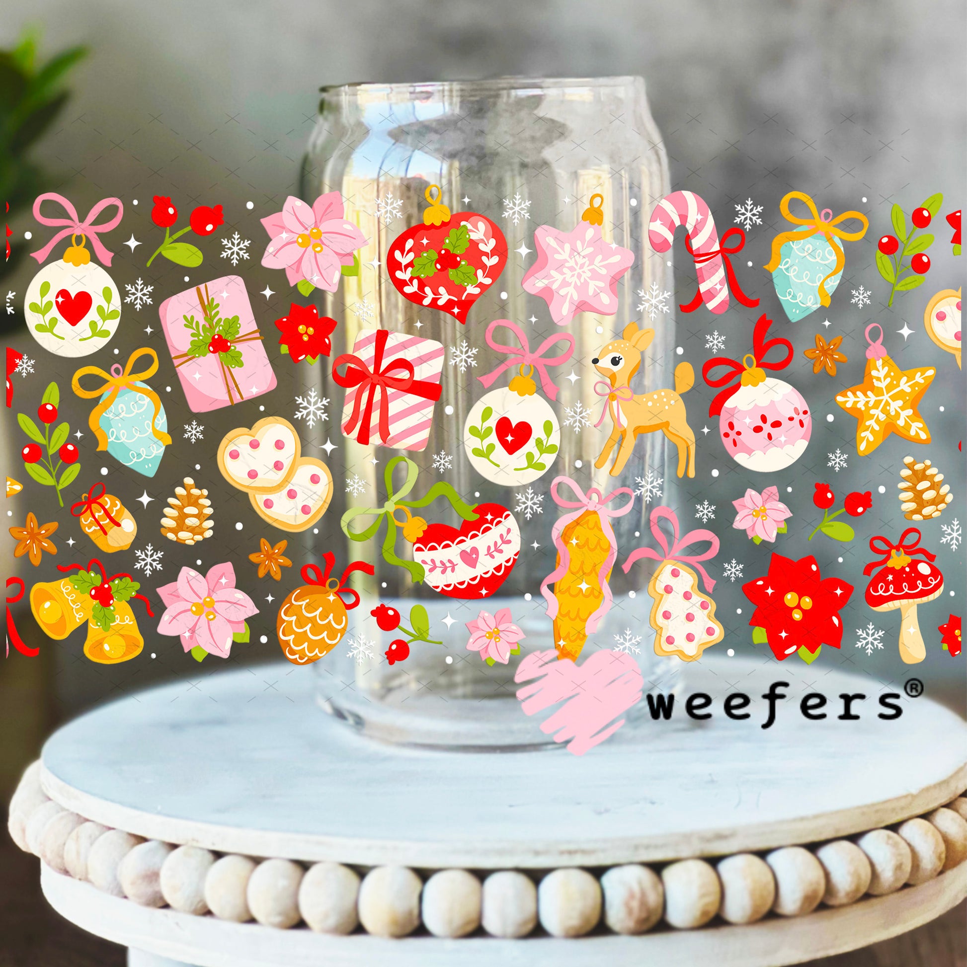 Christmas Cookies UV DTF Cup Wrap 16oz Libbey Glass Original Size Weefers