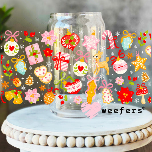 Christmas Cookies UV DTF Cup Wrap 16oz Libbey Glass Original Size Weefers