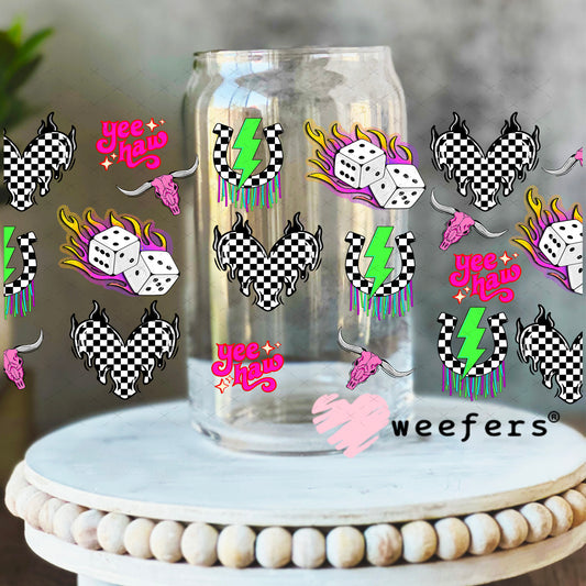 Space Cowboy Sidekick UV DTF Cup Wrap- Weefers Exclusive 16oz Libbey Glass Original Size Weefers