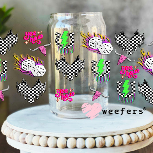 Space Cowboy Sidekick UV DTF Cup Wrap- Weefers Exclusive 16oz Libbey Glass Original Size Cup Wrap Weefers