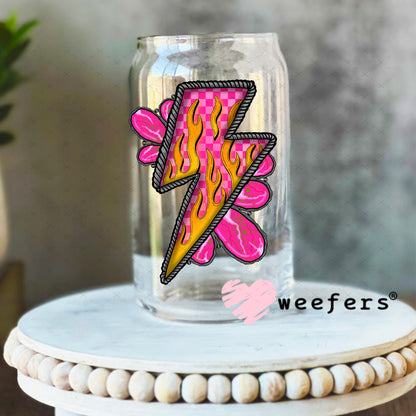 Lightening Bold Magenta UV DTF Decal 16oz Libbey Glass Original Size Weefers