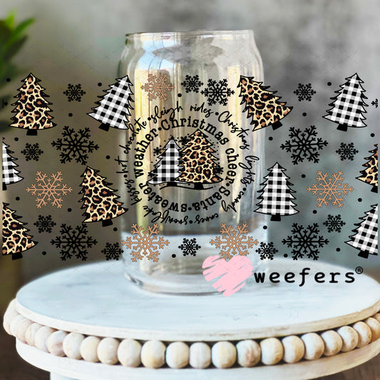 Christmas Weather UV DTF Cup Wrap 16oz Libbey Glass Original Size Weefers