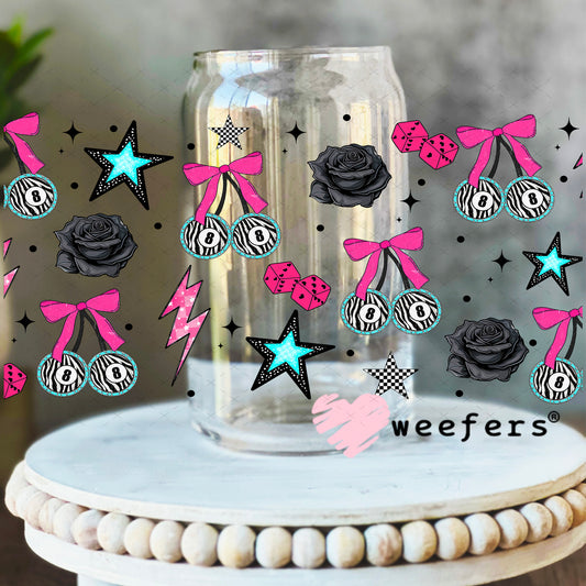 Stay Wild Zebra Heart Sidekick UV DTF Cup Wrap - Weefers Exclusive 16oz Libbey Glass Original Size Weefers