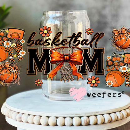 Basketball Mom UV DTF Cup Wrap - Weefers® Exclusive 16oz Libbey Glass Original Size Cup Wrap Weefers
