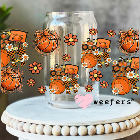 Basketball Mom Sidekick UV DTF Cup Wrap - Weefers Exclusive 16oz Libbey Glass Original Size Weefers