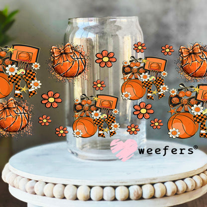 Basketball Mom Sidekick UV DTF Cup Wrap - Weefers Exclusive 16oz Libbey Glass Original Size Cup Wrap Weefers