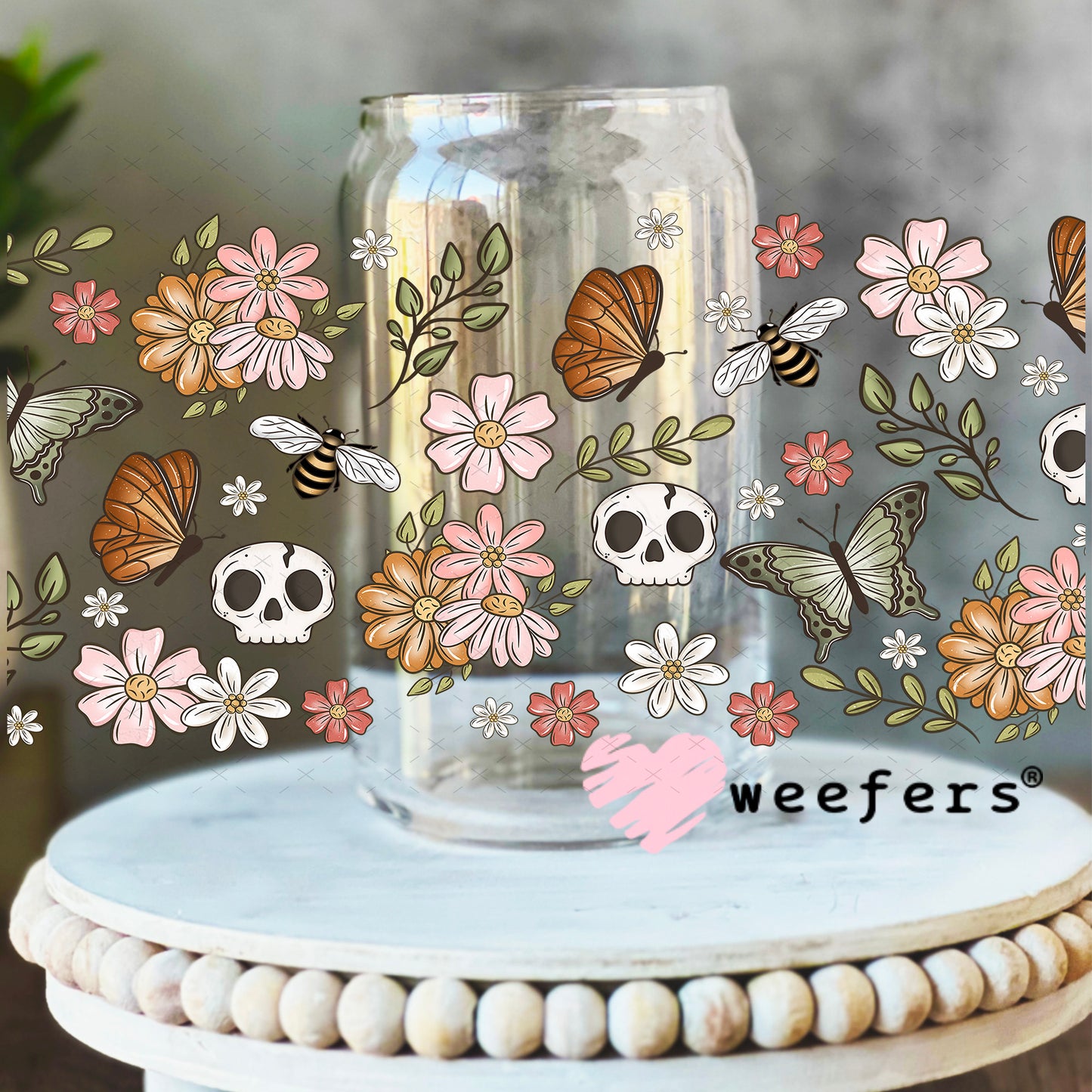 F-Caw- Sidekick UV DTF Cup Wrap - Weefers Exclusive 16oz Libbey Glass Original Size Weefers