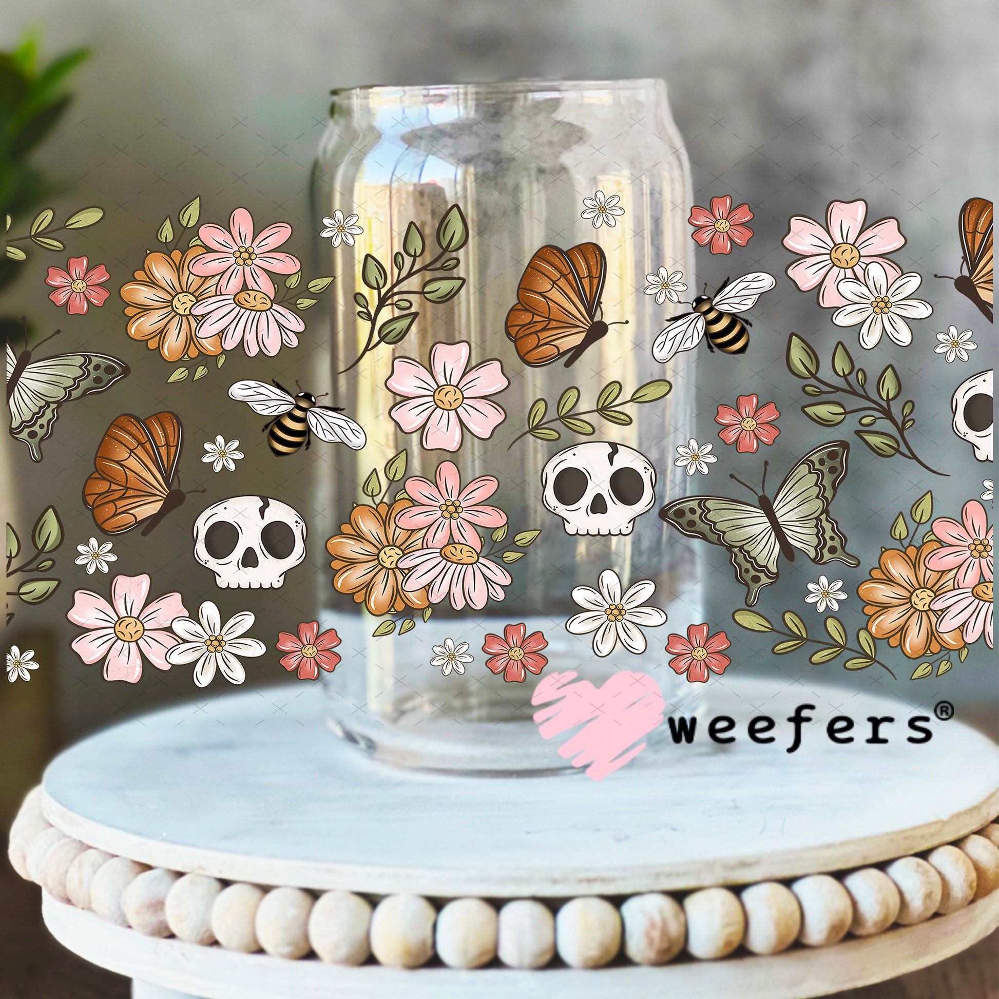 F-Caw- Sidekick UV DTF Cup Wrap - Weefers Exclusive 16oz Libbey Glass Original Size Weefers