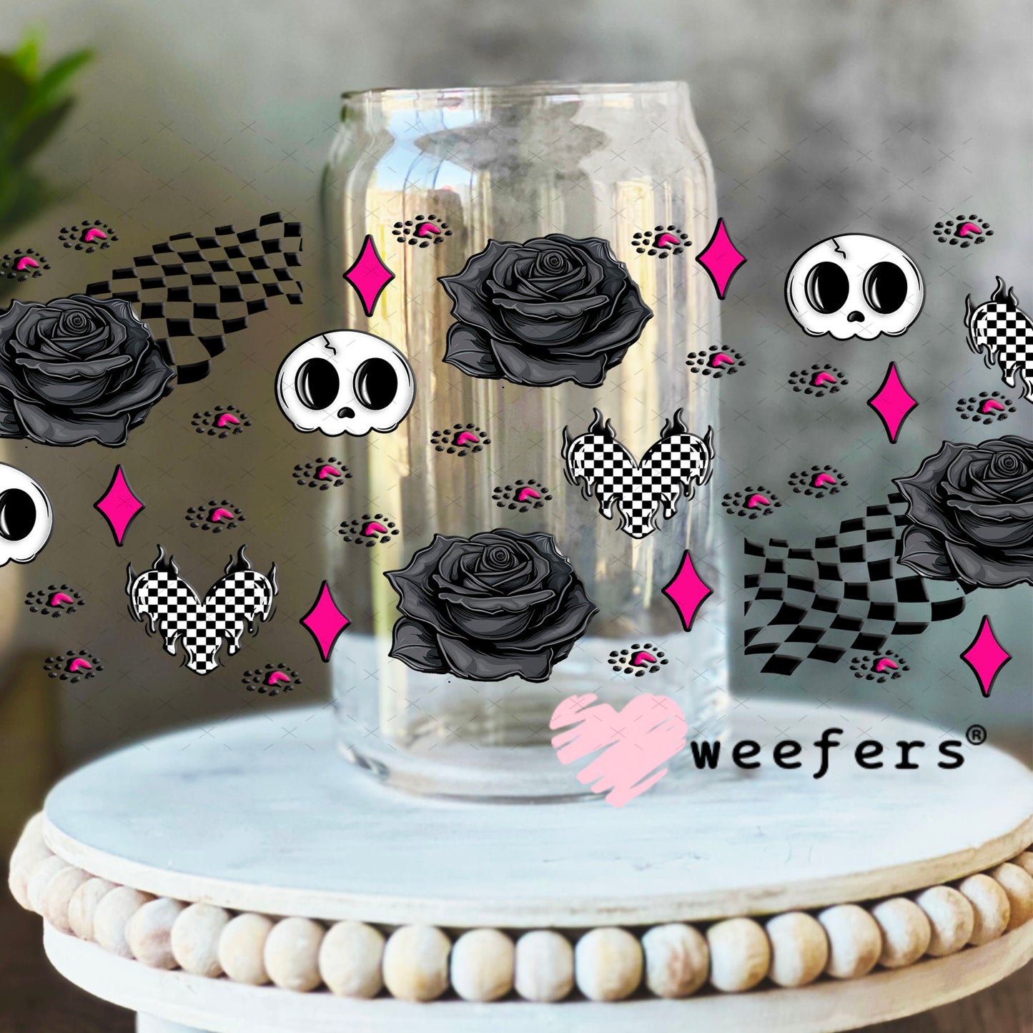 If I Ever Get Rabies You're on my Bite List Sidekick UV DTF Cup Wrap - Weefers® Exclusive 16oz Libbey Glass Original Size Cup Wrap Weefers