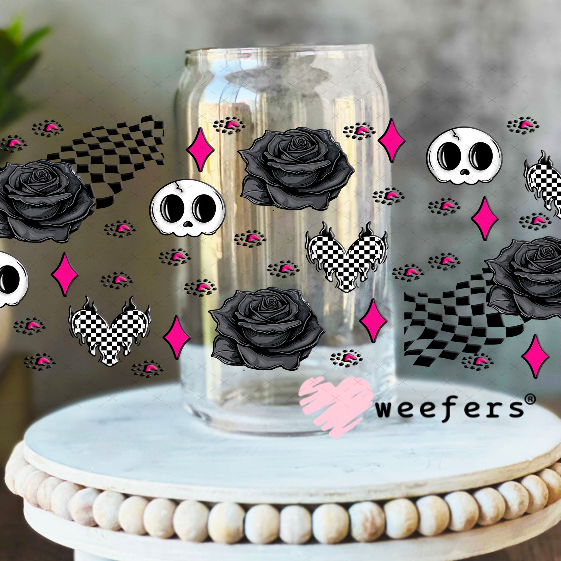 If I Ever Get Rabies You're on my Bite List Sidekick UV DTF Cup Wrap - Weefers® Exclusive 16oz Libbey Glass Original Size Cup Wrap Weefers
