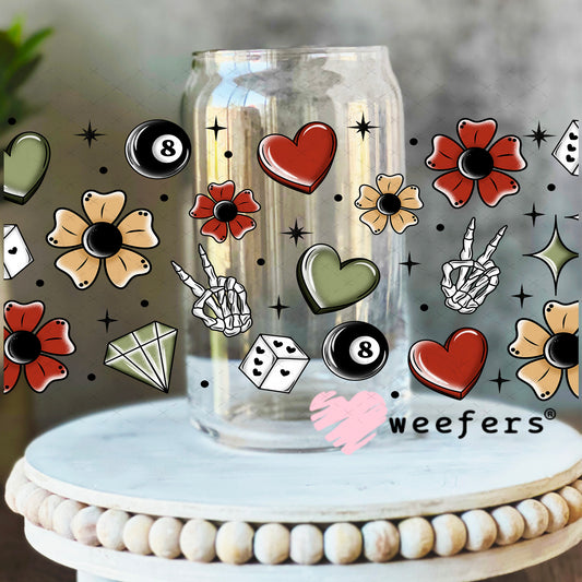 Sweet and Reckless Sidekick UV DTF Cup Wrap - Weefers Exclusive 16oz Libbey Glass Original Size Weefers