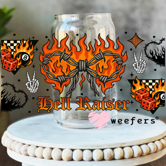 Hell Raiser UV DTF Cup Wrap - Weefers Exclusive 16oz Libbey Glass Original Size Weefers