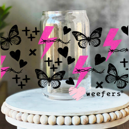 Expensive Difficult and Mentally Spicy Sidekick UV DTF Cup Wrap - Weefers Exclusive 16oz Libbey Glass Original Size Weefers