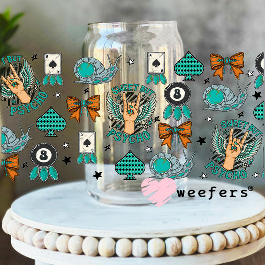 Pew Pew Bless Your Heart Sugar Sidekick UV DTF Cup Wrap - Weefers Exclusive 16oz Libbey Glass Original Size Weefers