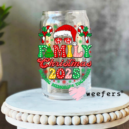 UV DTF Decal - Family Christmas 2025 16oz Libbey Glass Original Size Weefers