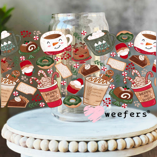 UV DTF Cup Wrap – Christmas Favorite Things 16oz Libbey Glass Original Size Weefers