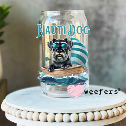 UV DTF Decal - Nauti Dog 16oz Libbey Glass Original Size Weefers