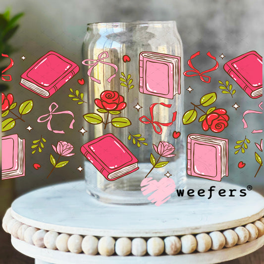 UV DTF Cup Wrap – Romance Book Lover 16oz Libbey Glass Original Size Weefers