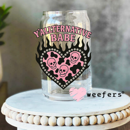 UV DTF Decal - Y'Allternative Babe 16oz Libbey Glass Original Size Weefers