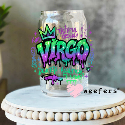 UV DTF Decal - Virgo Zodiac Sign 16oz Libbey Glass Original Size Weefers