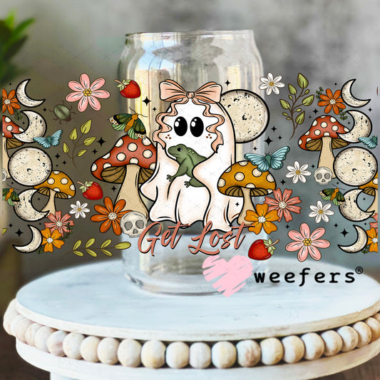 UV DTF Cup Wrap – Cottagecore Ghost Wonderland - Weefers Exclusive 16oz Libbey Glass Original Size Weefers