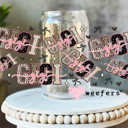 UV DTF Cup Wrap – Gigi Cheetah Print - Weefers Exclusive 16oz Libbey Glass Original Size Cup Wrap Weefers