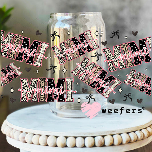 UV DTF Cup Wrap – Mimi Cheetah Print - Weefers Exclusive 16oz Libbey Glass Original Size Weefers