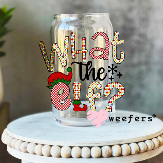 UV DTF Decal - Christmas What the Elf 16oz Libbey Glass Original Size Weefers