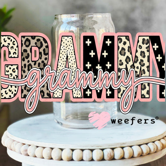 UV DTF Cup Wrap – Cheetah Grammy 16oz Libbey Glass Original Size Weefers