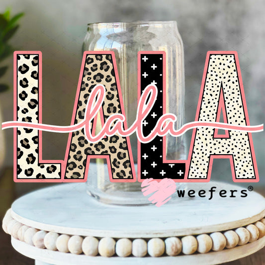 UV DTF Cup Wrap – Cheetah Lala 16oz Libbey Glass Original Size Weefers