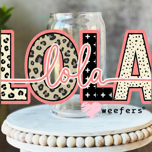 UV DTF Cup Wrap – Cheetah Lola 16oz Libbey Glass Original Size Weefers