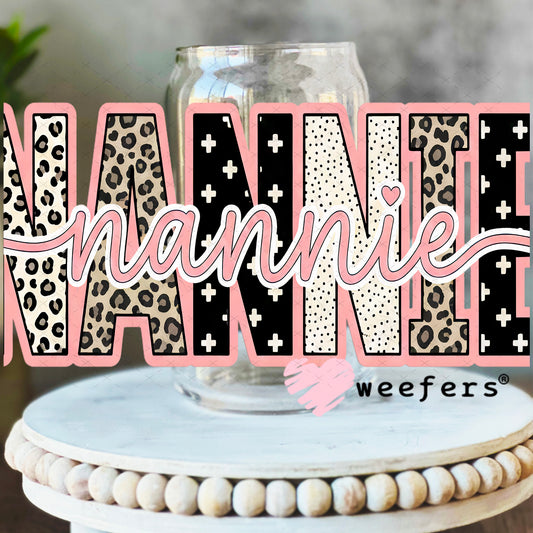 UV DTF Cup Wrap – Cheetah Nannie 16oz Libbey Glass Original Size Weefers