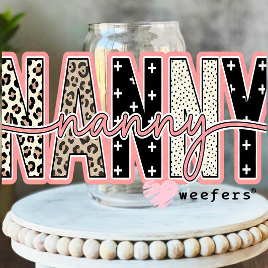 UV DTF Cup Wrap – Cheetah Nanny 16oz Libbey Glass Original Size Weefers