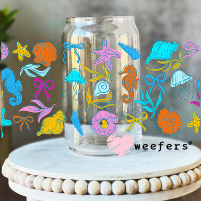 UV DTF Cup Wrap – Under the Sea Friends 16oz Libbey Glass Original Size Weefers