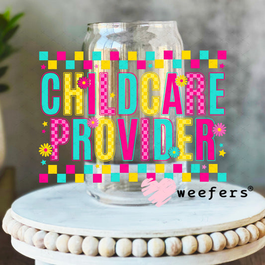 UV DTF Decal - Childcare Provider 16oz Libbey Glass Original Size Weefers