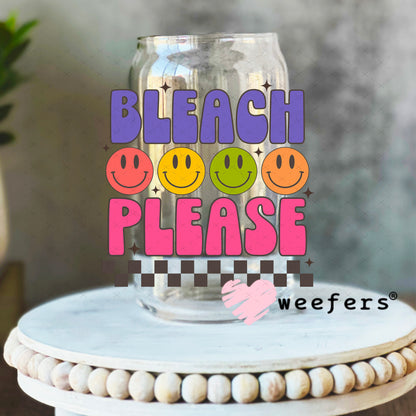 UV DTF Decal - Bleach Please Hair Stylist 16oz Libbey Glass Original Size Weefers