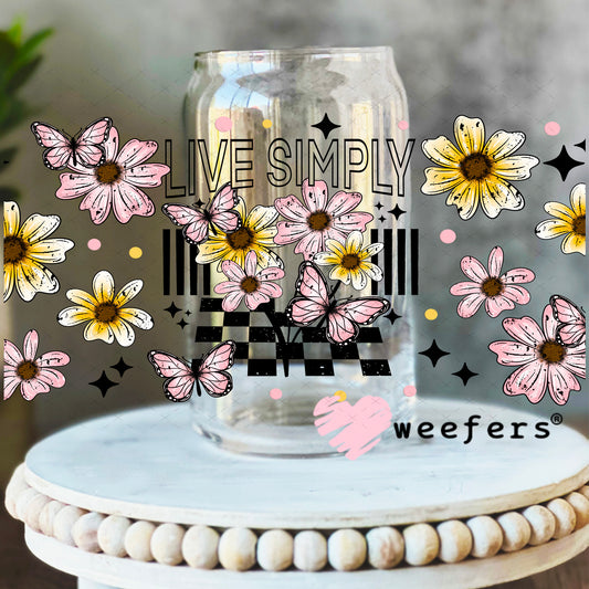 UV DTF Cup Wrap – Live Simple 16oz Libbey Glass Original Size Weefers