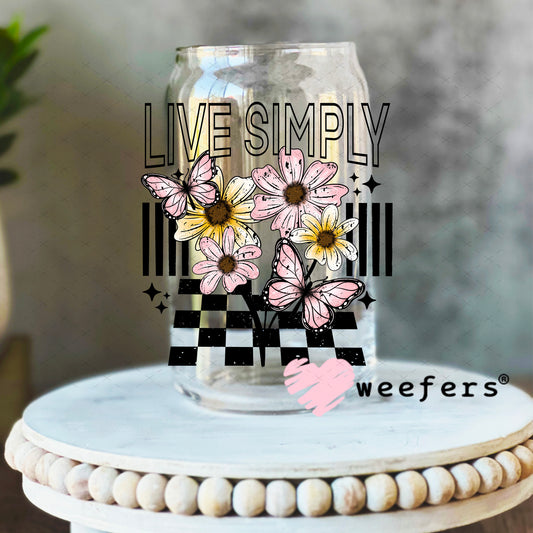 UV DTF Decal - Live Simply 16oz Libbey Glass Original Size Weefers