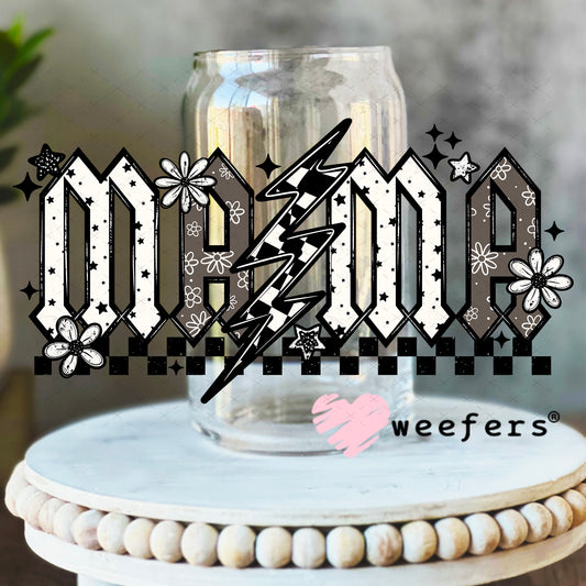 UV DTF Decal - Mama Lightening Bolt 16oz Libbey Glass Original Size Weefers