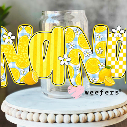 UV DTF Decal - Nana Sunny Yellow 16oz Libbey Glass Original Size Weefers
