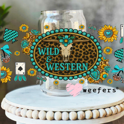 UV DTF Cup Wrap – Wild and Western - Weefers Exclusive 16oz Libbey Glass Original Size Weefers
